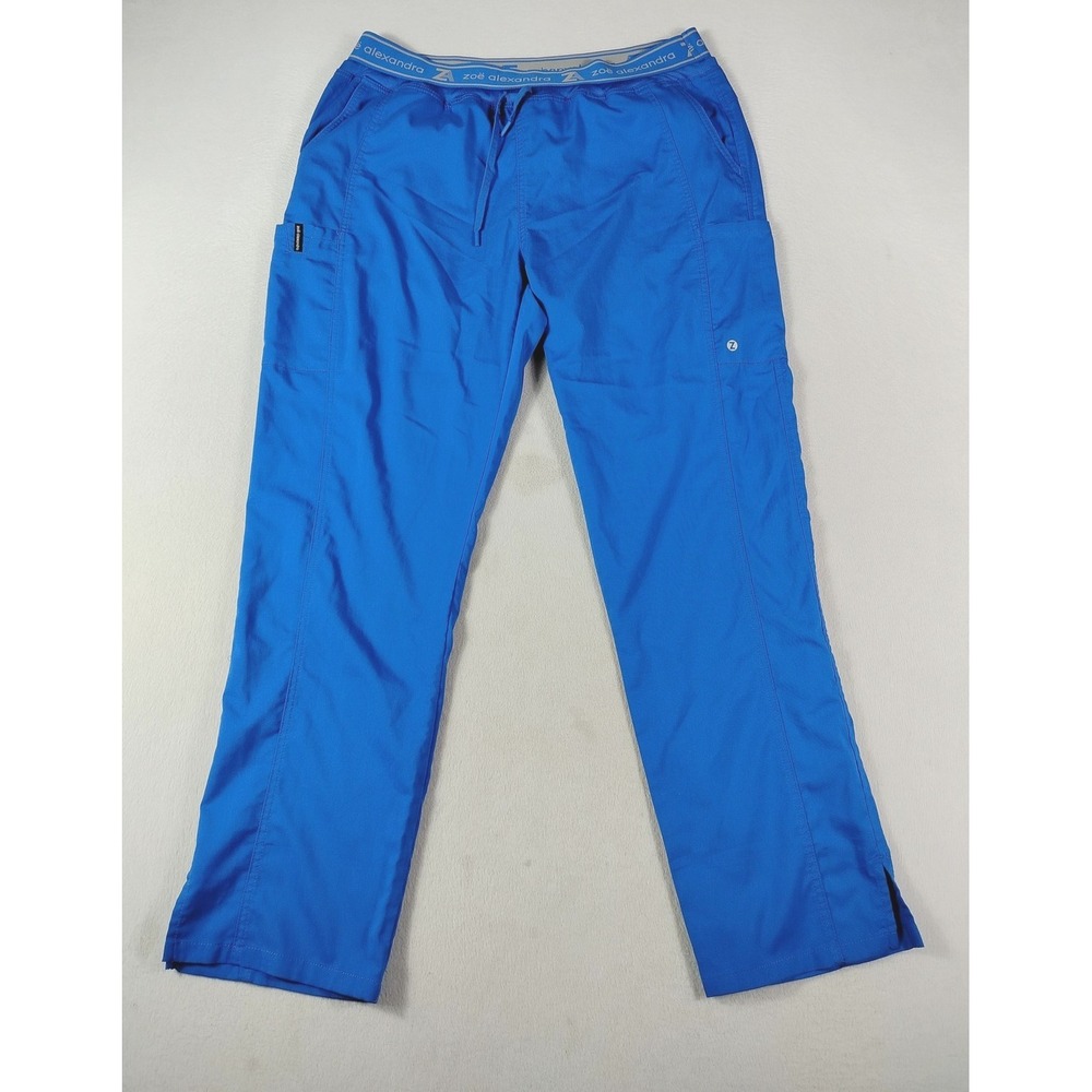 Zoe Alexandra Scrub Pants Womens XL‎ Blue Drawstring Cargo Pockets Nurse Medical